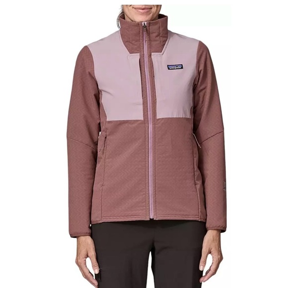 Patagonia Women's Large R2 CrossStrata Jacket Dulse Mauve Dark Pink NWT - Picture 7 of 12